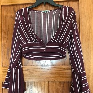 Striped maroon top
